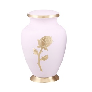 Urnas de cremación para adultos de aluminio de alta calidad con Peltre y suministros funerarios de metal con acabado de mármol rojo para cenizas humanas - Product Image 5