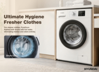 HYUNDAI 10kg Front Loading Washer with BLDC Motor 1200rpm Touch Panel 14 Programs Quick Wash Energy Efficient Automatic Electric