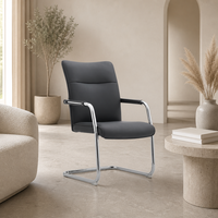 Fauteuil de direction ergonomique en cuir pivotant avec cadre en aluminium, siège en mousse haute densité, chaise de bureau pour ordinateur