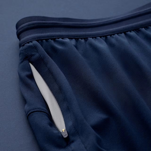 Pantalones cortos de lona de cintura media para hombre con cierre de cintura elástica Patrón sólido Tejido de punto Tinte liso Servicio OEM disponible - Product Image 2