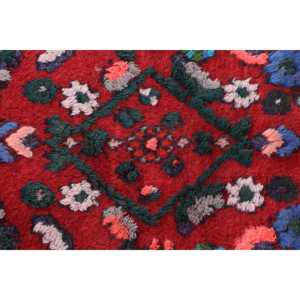 3.9x6.2 ft Vintage Rug, <b>Red</b> Animal Print Turkish <b>Wool</b> Rug - Product Image 4