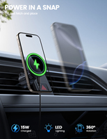 Lamicall STCV09 Ultra 15W Chargeur de voiture sans fil rapide Support magnétique pour téléphone Alignement automatique Support de ventilation pour la charge des appareils mobiles