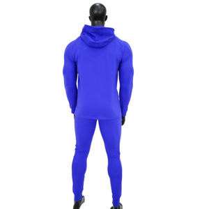 Survêtement de sport d'été personnalisé pour hommes derniers vêtements de sport de compression avec col à capuche ensemble de survêtements à motif solide - Product Image 3