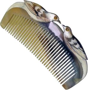Peine de cuerno de baffulo de calidad superior peine de cuerno de buey de vaca natural peine hecho a mano todos los tamaños de ágata - Product Image 5