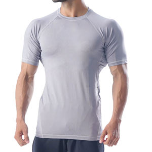 Camiseta de compresión Fitness Wear Workout Swim Rash Guard Tops Athletic Quick Dry Gym Beach Wear Natación Camisetas Hombres - Product Image 3