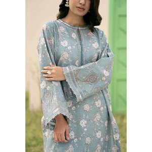 BAROUQE-3PC Chemise en Chiffon Imprimé KARANDI avec DUPATTA et PANTALON-BIC-2576 - Product Image 5