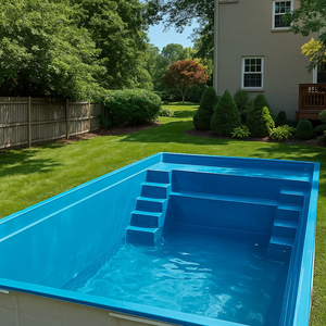 Günstiges Einbau-Schwimmbecken-Set ab Werk, Blau, für Familien, Spa Whirlpool, Familien- & Erwachsenen-Außenpool, GFK-Tauchbecken - Product Image 4