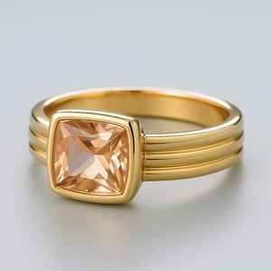 Anillo de morganita de oro de 14 quilates de alta calidad, diseño elegante para regalos de bodas de compromiso para mujeres - Product Image 3