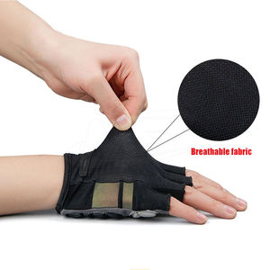 Gants de cyclisme demi-doigt personnalisables de haute qualité en cuir néoprène Polyester respirant antichoc pour l'équitation de vélo de course - Product Image 6