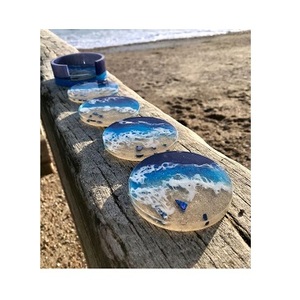 Posavasos de madera epoxi y resina hecha a mano, respetuoso con el medio ambiente, 100%, posavasos clásico de alta comercialización, uso para el hogar, Hotel y restaurante - Product Image 6