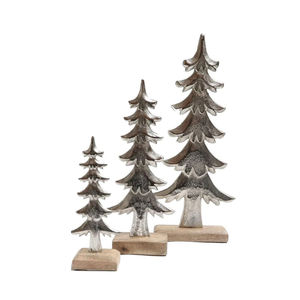 Attractive Design Home Christmas Decoration Sculpture High Quality Metal With <b>Wooden</b> Base Vintage Christmas Tree <b>Ornaments</b> - Product Image 3