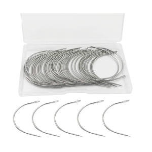 50 pièces aiguilles à tisser C aiguilles à tisser incurvées perruque faisant des épingles avec coloration personnalisée - Product Image 1
