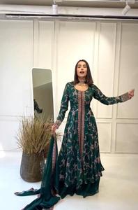 Séquence de broderie robe de travail femmes mode mariage mode fête porter des vêtements indiens pour les filles et les femmes robe par exportation - Product Image 5