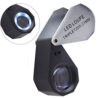High Quality 10x to 30x Jewelers Magnifier 6 LED Lights 21mm Triplet Lens Black Frame Jewelry Loupe Hobbyist Watchmakers