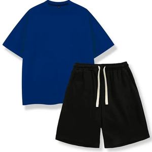 Nouvel arrivage de vêtements de sport pour hommes ensembles de chemises et shorts décontracté 100% coton ensembles d'été léger surdimensionné deux pièces ensembles de vêtements - Product Image 4