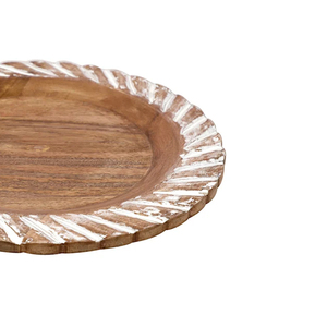 Assiettes de présentation en bois poli naturel de haute qualité bols jetables de forme ronde à vendre - Product Image 3