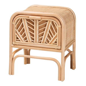 Elegant Rattan Cane Cabinet with Drawer Handmade Boho <b>Storage</b> Nightstand for <b>Bedroom</b> <b>Furniture</b> Made In Vietnam - Product Image 1