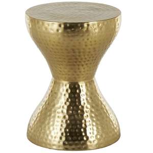 Hammered Side Stool Drum Shape Top Selling Aluminum <b>Vintage</b> Accent Stool Antique Metal Decorative Classic Luxury Wholesale Item - Product Image 4
