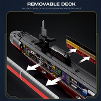 Nouveauté MOC équipement militaire cuirassé bricolage jouet Armas de sous-marin nucléaire portes amovibles briques bloc de construction
