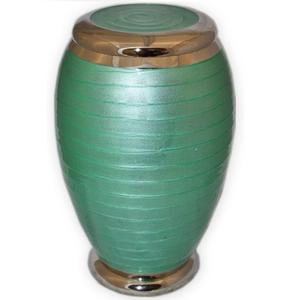 Urne de crémation verte élégante en laiton d'aluminium pour cendres humaines Urne de crémation élégante en gros de 220 Cu pour une niche en columbarium - Product Image 5