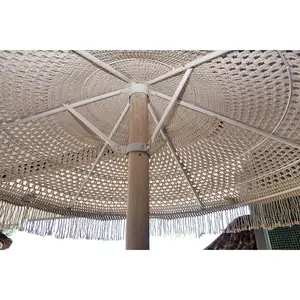 Isar 국제 LLP에서 럭셔리 크로 셰 뜨개질 마크라메 우산 수제 면화 마크라메 우산