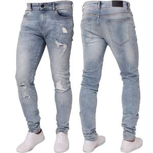 Breathable Plain Blank <b>Denim</b> Jeans Distressed <b>Stretch</b> Vintage Mens <b>Denim</b> Pants <b>Stretch</b> Streetwear Wholesale Pants - Product Image 1