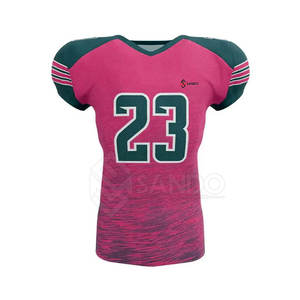 Uniformes de football américain personnalisables en gros, 100 % polyester, ensembles à manches courtes tendance, grandes tailles, design respirant - Product Image 3