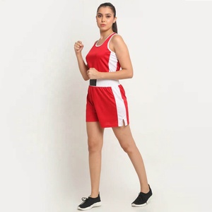 Ensemble de boxe pour femme, uniforme de kick-boxing, extensible, séchage rapide, respirant, short et haut, prix de gros, vêtements de sport athlétiques - Product Image 3