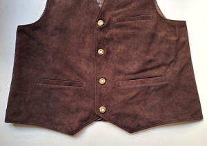 เสื้อกั๊กหนังกลับหนังแพะสำหรับผู้ชายระบายอากาศได้ดีสไตล์เยอรมัน2024 - Product Image 4