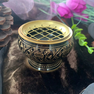 Vintage Engraved Incense <b>Burner</b> Elegant for Enhances Ambiance During Parties Gatherings or Themed Events Wholesale From India - Product Image 1