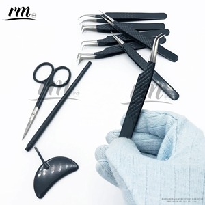 Nhãn Hiệu Riêng Nhật Bản Thép Không Gỉ Lông Mi Nhíp Rmi 405 Bạc Điểm Màu Đen Kế Hoạch Grip Sợi Lời Khuyên Cho Khối Lượng Ứng Dụng - Product Image 3