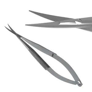 热卖微型剪刀弯曲直弹簧剪刀医用显微手术器械优质不锈钢