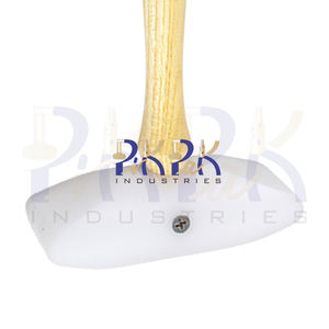 Marteau en nylon convexe (blanc) longueur de la tête 120mm diamètre de la tête 39mm tête blanche manche en bois fabrication de bijoux outils en métal marteaux bricolage - Product Image 5