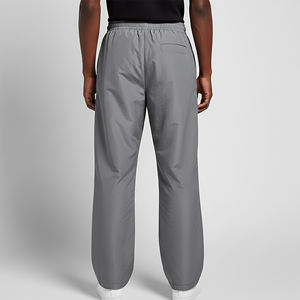 Pantalon de survêtement décontracté personnalisé en coton pour homme avec piping réfléchissant, coupe ample et jambe large, gris délavé écologique - Product Image 6