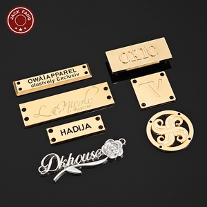 Bag <b>Gold</b> Engraved Hijab Abaya Scarf Shoes Custom Brand logo Metal Label Personalised metal logo for bag <b>Clothes</b> Clothing - Product Image 4
