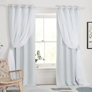 Nhiệm vụ nặng nề tùy chỉnh Linen pleat màn 50% màn trắng Linen Rèm cho phòng khách