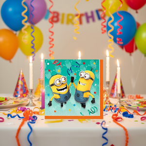 Serviettes de fête Minions 33x33cm, 16 pièces par sac, pour célébration d'anniversaire - Product Image 3