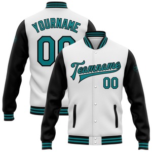 Industria directa al por mayor Casual Invierno Personalizado Negro Blanco-Rojo Bomber Full-Snap Varsity Letterman Chaqueta de dos tonos - Product Image 2