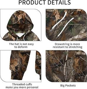 <b>Mens</b> Classic Hunting Camo Pullover <b>Hoodie</b> <b>Fleece</b> Hooded Sweatshirts Hoodies With Logo Hunting Wear - Product Image 6