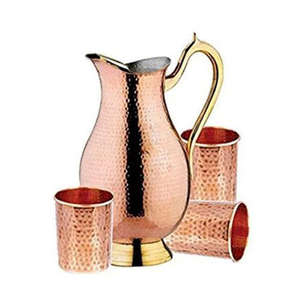 เหยือกน้ำทองแดงเหยือกทองแดงบริสุทธิ์พร้อมอายุรเวทประโยชน์ต่อสุขภาพสำหรับงานแฮนด์เมด - Product Image 4