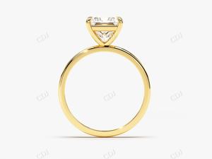 แหวนเพชรโมอิสซาไนต์ทรงเจ้าหญิง คุณภาพพรีเมียม ไม่มีสี ได้รับการรับรองจาก GRA น้ำหนัก 1.50 กะรัต ความใส VVS ตัวเรือนทองคำแท้ 18K สีเหลือง สำหรับผู้หญิง - Product Image 2