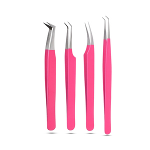 Juego de pinzas para pestañas de acero con logotipo personalizado de 3 uds, Etiqueta Privada para cosméticos y suministros de belleza - Product Image 1