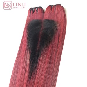 Pacotes de cabelo virgem vietnamita SDD e <span class=keywords><strong>DD</strong></span> Ombre coloridos com fecho a preço de atacado - Product Image 6