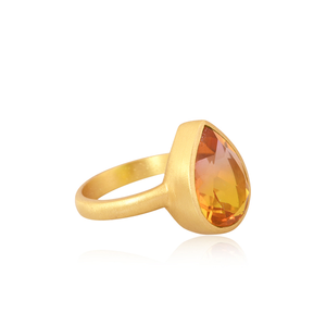 Fashion Ring With Bio Morganite Doublet Quartz <b>Gold</b> Over brass Supplier of Vintage Collection Custom Jewelry Manufacturer. - Product Image 4