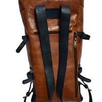 Sac à dos en cuir véritable Moroccansoul avec motif de lettres, sac de voyage élégant, modèle 062, fabriqué au Maroc