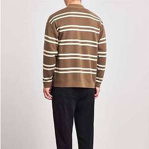 Recién llegado, OEM, hecho a medida, invierno, el mejor estilo, suéter de Argyle, grueso, personalizado, bloque de color, Argyle, cárdigan de punto suave para hombres - Product Image 3