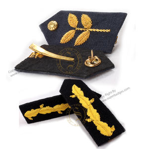 Pas cher Prix conceptions personnalisées collier insigne fait à la main or français Bullion fil Gorget Patch pour uniforme vêtements - Product Image 2