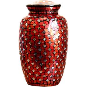 Urna Funeraria Metálica para Adultos con Mosaico, Capacidad de 3.4 L, Precio de Mayoreo - Product Image 1