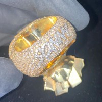 Bague de fiançailles en argent 925 plaqué rhodium, sertie de diamants moissanite, style hip-hop, sac à argent, signe de dollar, bonne fortune éternelle