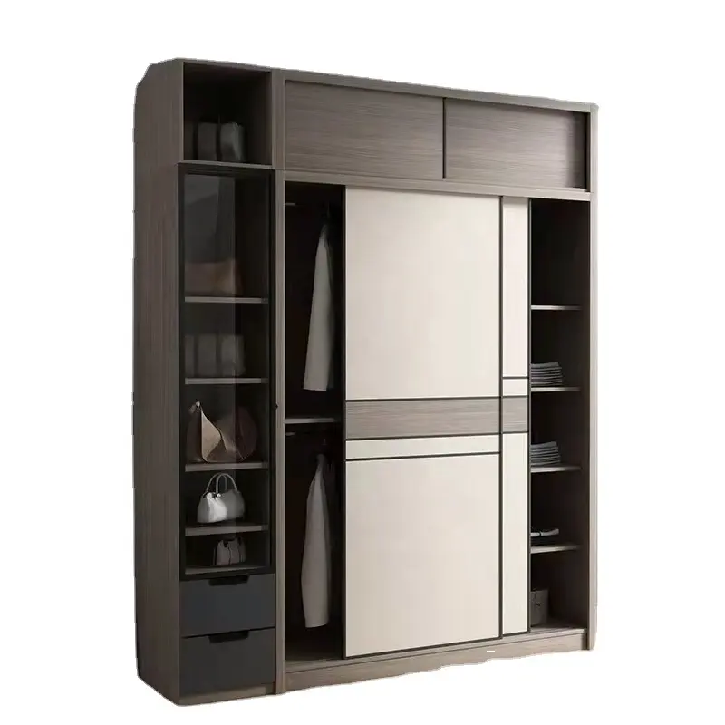 Furniture Set Movable Large Cabinet 2022 Modern Custom Built Wooden Walk In Sliding Door Bedroom Wardrobe Closet